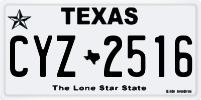 TX license plate CYZ2516