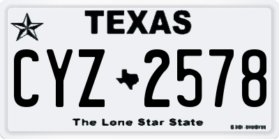 TX license plate CYZ2578
