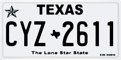 TX license plate CYZ2611