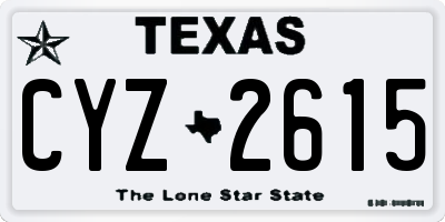 TX license plate CYZ2615