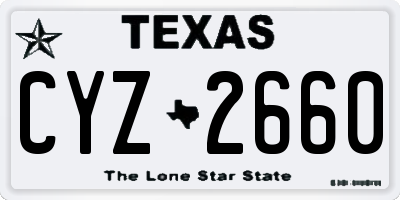 TX license plate CYZ2660