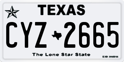 TX license plate CYZ2665