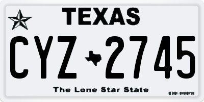 TX license plate CYZ2745