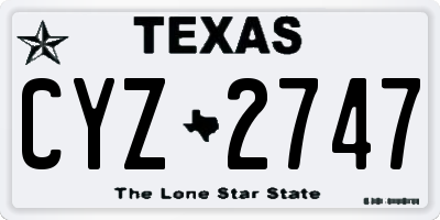 TX license plate CYZ2747