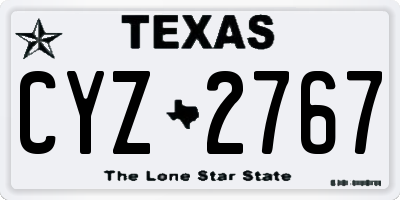 TX license plate CYZ2767