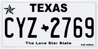 TX license plate CYZ2769