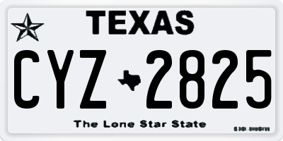 TX license plate CYZ2825