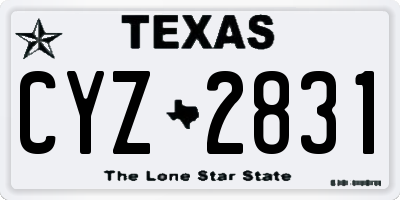 TX license plate CYZ2831