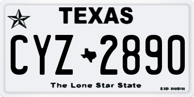 TX license plate CYZ2890