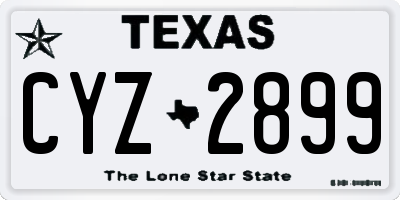 TX license plate CYZ2899
