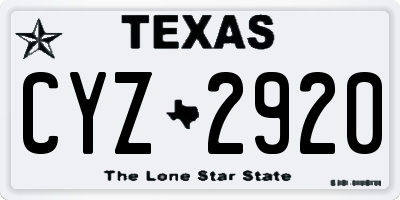 TX license plate CYZ2920
