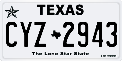 TX license plate CYZ2943