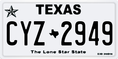 TX license plate CYZ2949