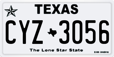 TX license plate CYZ3056