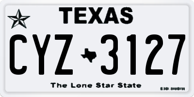 TX license plate CYZ3127