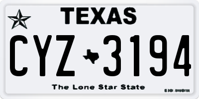 TX license plate CYZ3194