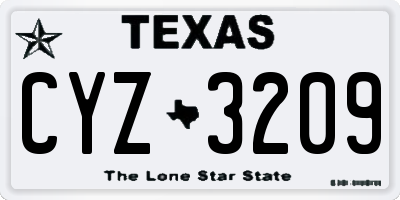 TX license plate CYZ3209