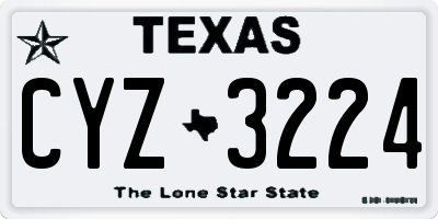 TX license plate CYZ3224