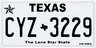 TX license plate CYZ3229