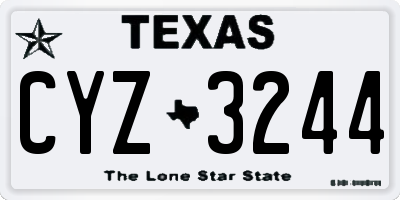 TX license plate CYZ3244