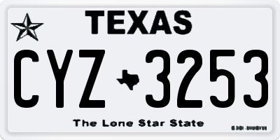 TX license plate CYZ3253