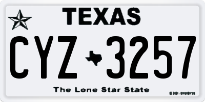 TX license plate CYZ3257