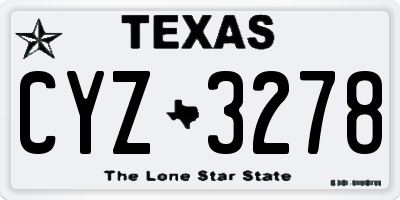 TX license plate CYZ3278