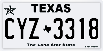 TX license plate CYZ3318