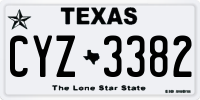 TX license plate CYZ3382