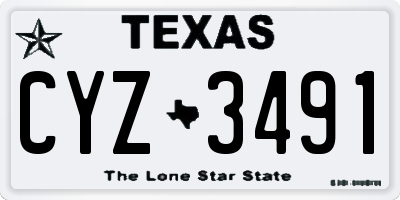 TX license plate CYZ3491