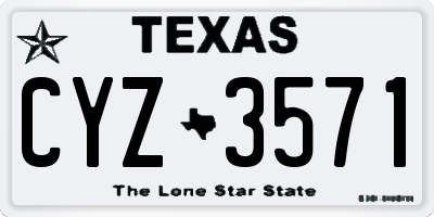 TX license plate CYZ3571