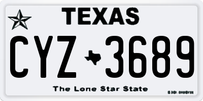 TX license plate CYZ3689