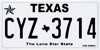 TX license plate CYZ3714