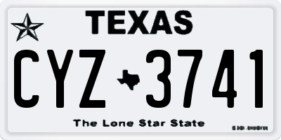 TX license plate CYZ3741