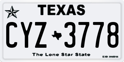 TX license plate CYZ3778
