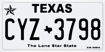 TX license plate CYZ3798
