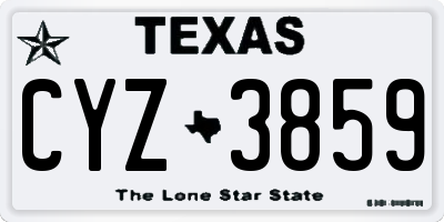 TX license plate CYZ3859