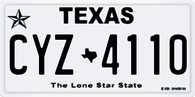 TX license plate CYZ4110
