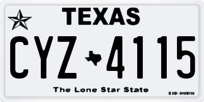 TX license plate CYZ4115