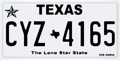 TX license plate CYZ4165