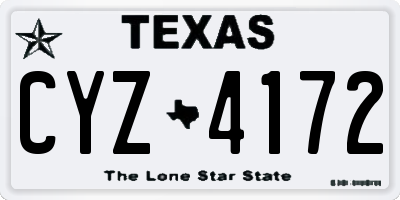 TX license plate CYZ4172