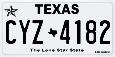 TX license plate CYZ4182