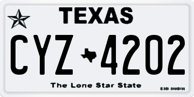 TX license plate CYZ4202