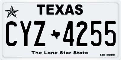 TX license plate CYZ4255