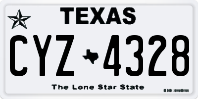 TX license plate CYZ4328
