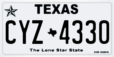 TX license plate CYZ4330