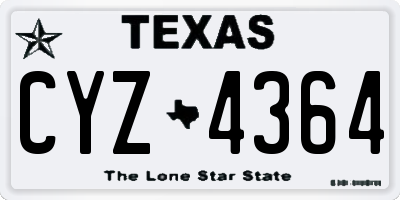 TX license plate CYZ4364