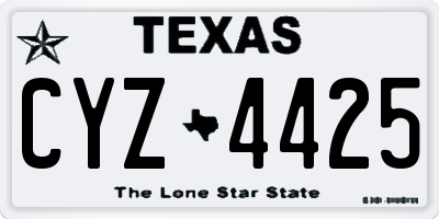 TX license plate CYZ4425