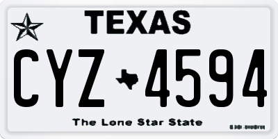 TX license plate CYZ4594