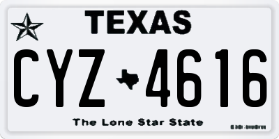 TX license plate CYZ4616
